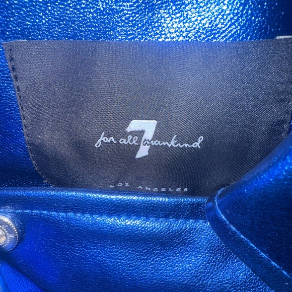 7 for All Mainkind - Stylish Blue Faux Leather Jacket. Size XS. NEW! - Picture 4 of 7